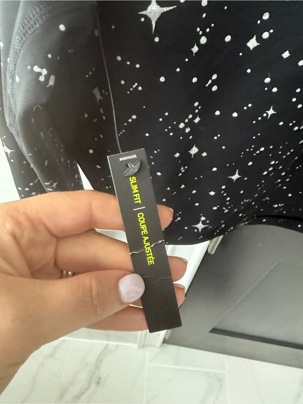 Nike Black Starry Print Long-Sleeve Crop Top